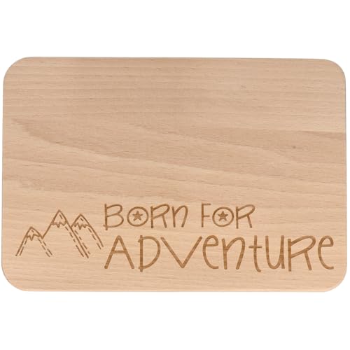 Spruchreif | Frühstücksbrettchen "Born for adventure" | Holzbrett mit Gravur & Berg-Motiv | Schneidebrett aus Buchenholz für Abenteurer & Naturfreunde | 22 x 15 x 1 cm Spruchreif | Frühstücksbrettchen "Born for adventure" | Holzbrett mit Gravur & Berg-Motiv | Schneidebrett aus Buchenholz für Abenteurer & Naturfreunde | 22 x 15 x 1 cm von Spruchreif