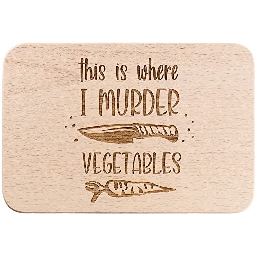 Spruchreif | Frühstücksbrettchen aus Holz | Brotzeitbrett mit Gravur | Geschenke Vegetarier | Geschenke Veganer | Frühstücksbrettchen mit Gravur | This is where I murder my Vegetables Spruchreif | Frühstücksbrettchen aus Holz | Brotzeitbrett mit Gravur | Geschenke Vegetarier | Geschenke Veganer | Frühstücksbrettchen mit Gravur | This is where I murder my Vegetables von Spruchreif
