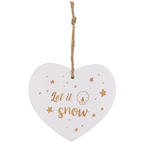 Spruchreif | Herz mit Spruch | Holzherz mit Gravur | Vintage Herz mit Weihnachtsmotiv | Shabby Chic Deko | Wanddeko Herz | Holzherz Weihnachten | Geschenke Weihnachten | Let it snow von Spruchreif