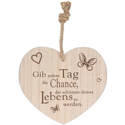 Spruchreif | Holzherz mit Gravur | Shabby Chic Deko | Wanddeko Herz | Türdekoration | Geschenk zum Einzug von Spruchreif