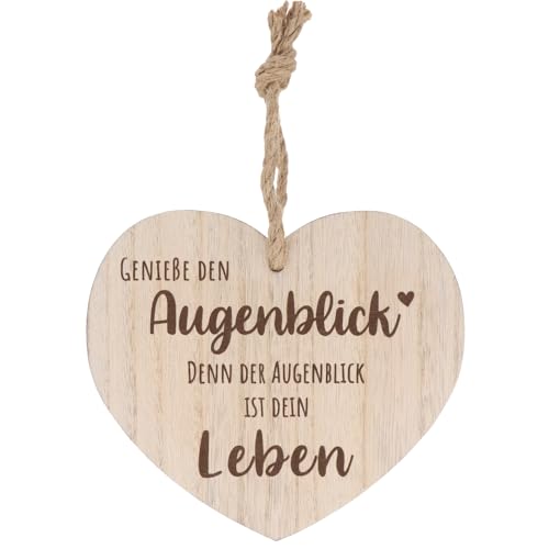 Spruchreif | Holzherz mit Gravur | Shabby Chic Deko | Wanddeko Herz | Türdekoration | Geschenk zum Einzug von Spruchreif