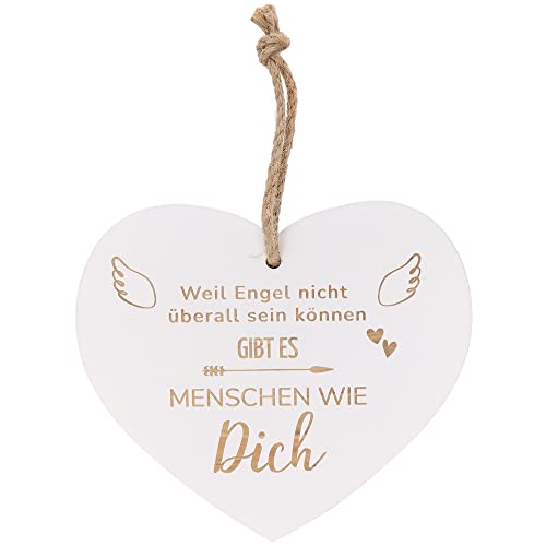 Spruchreif · Holzherz mit Gravur · Vintage Herz mit Spruch · Vintage Deko · Shabby Chic Deko · Dekoherz · Dekoidee · Weil Engel Nicht ÜBERALL Sein KÖNNEN... von Spruchreif