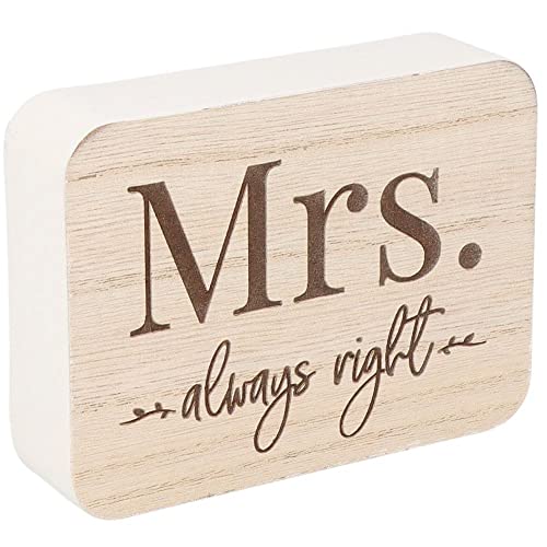 Spruchreif I Spruchtafel I Deko-Tafel mit Spruch I Aufsteller aus Holz mit Spruch I Deko Aufsteller mit Schriftzug I Geschenk für Frauen I Hochzeit I Geschenk Braut I Mr.& Mrs. I Mrs.Always Right von Spruchreif