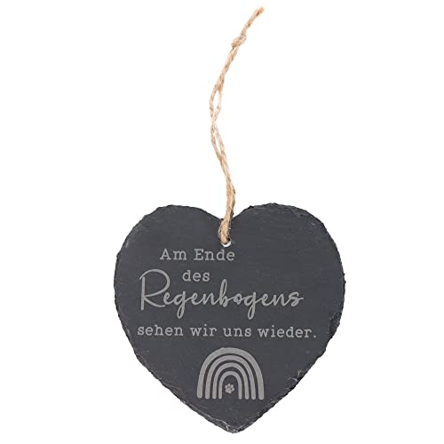 Spruchreif | Schieferherz mit Gravur Am Ende des Regenbogens... | Herzförmige Schiefertafel mit Kordel | Wanddeko mit Spruch | Erinnerung an Haustiere | Trauer-Geschenk Spruchreif | Schieferherz mit Gravur Am Ende des Regenbogens... | Herzförmige Schiefertafel mit Kordel | Wanddeko mit Spruch | Erinnerung an Haustiere | Trauer-Geschenk von Spruchreif