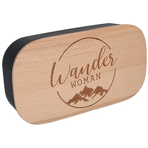 Spruchreif | Lunchbox mit graviertem Frühstücksbrettchen Wander Woman | Kunststoff-Brotdose für Erwachsene | Perfekte Geschenkidee für Wanderer von Spruchreif