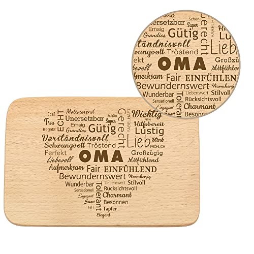 Spruchreif | Frühstücksbrettchen mit Gravur Wortherz „Oma“ | Perfekte Geschenkidee für Großeltern & Oma zum Muttertag oder besonderen Anlässen Spruchreif | Frühstücksbrettchen mit Gravur Wortherz „Oma“ | Perfekte Geschenkidee für Großeltern & Oma zum Muttertag oder besonderen Anlässen von Spruchreif
