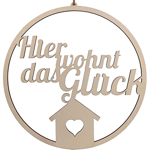 Spruchreif Premium QUALITÄT 100% EMOTIONAL · Deko Loop · Holz-Dekohänger · Hier wohnt das Glück · Wanddeko · Türkranz · Hoop · Geschenk Spruchreif Premium QUALITÄT 100% EMOTIONAL · Deko Loop · Holz-Dekohänger · Hier wohnt das Glück · Wanddeko · Türkranz · Hoop · Geschenk von Spruchreif