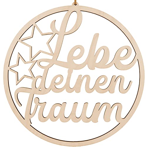 Spruchreif Premium QUALITÄT 100% EMOTIONAL · Deko Loop · Holz-Dekohänger · Lebe deinen Traum · Wanddeko · Türkranz · Hoop · Geschenk von Spruchreif