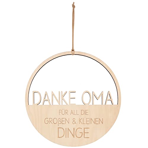 Spruchreif · Deko Loop · Holz-Dekohänger · Wanddeko · Türkranz · Hoop · Geschenkidee Oma · Geschenk zum Muttertag · Danke, Oma von Spruchreif