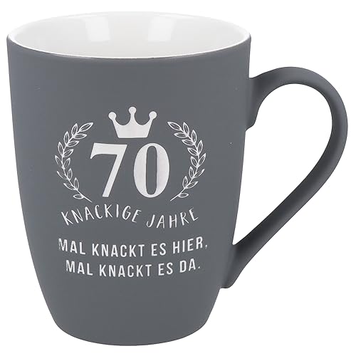 Spruchreif | SOFT-TOUCH-Silikon Oberfläche beidseitig graviert | Tasse mit Spruch | Geburtstagstasse | Geschenk 70.Geburtstag | Kaffeebecher Geburtstag | Geschenkidee 70.Geburstag von Spruchreif