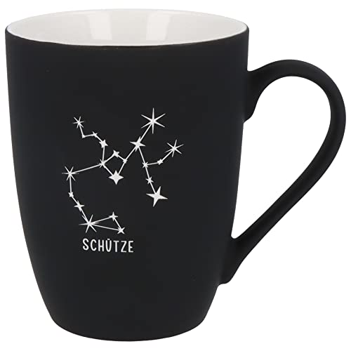 Spruchreif | SOFT-TOUCH-Silikonoberfläche | Tasse mit beidseitiger Gravur Sternbild | Sternzeichengeschenke | Kaffeetasse mit Sternbildgravur | Tasse mit Sternzeichen | Tasse mit Sternbild Schütze von Spruchreif