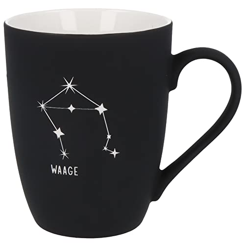 Spruchreif | SOFT-TOUCH-Silikonoberfläche | Tasse mit beidseitiger Gravur Sternbild | Sternzeichengeschenke | Kaffeetasse mit Sternbildgravur | Tasse mit Sternzeichen | Tasse mit Sternbild Waage von Spruchreif