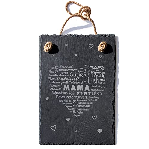 Spruchreif · Schiefertafel für Mama · Schiefertafel mit Gravur · Schiefer Türschild · Wanddekoration · Geschenke Mama · Muttertagsgeschenk von Spruchreif