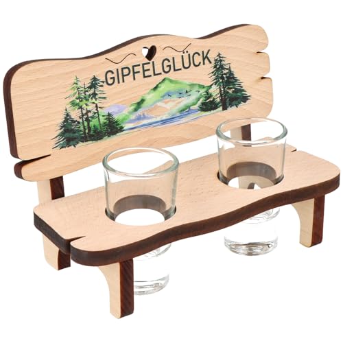 Spruchreif | Schnapsbank mit Farbdruck und 2 Gläsern | Geschenk zum Geburtstag | Geschenk Wanderer von Spruchreif