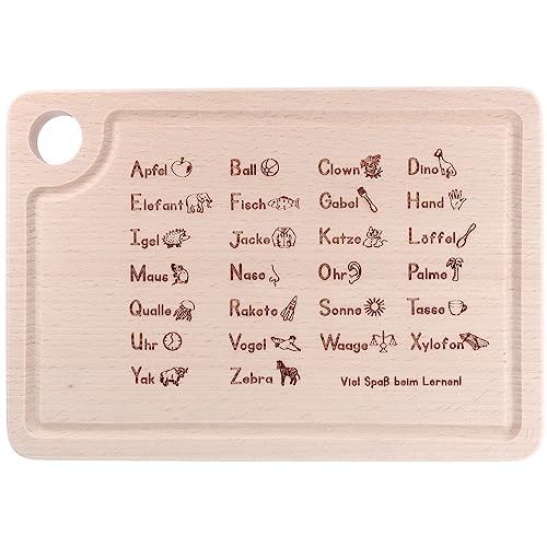 Spruchreif | Schneidebrett aus Holz | Schneidebrett mit Gravur „ABC“ | Frühstücksbrett mit Eierbecher | Frühstücksbrett Schulkind | Schulanfang | Geschenk zur Einschulung Spruchreif | Schneidebrett aus Holz | Schneidebrett mit Gravur „ABC“ | Frühstücksbrett mit Eierbecher | Frühstücksbrett Schulkind | Schulanfang | Geschenk zur Einschulung von Spruchreif