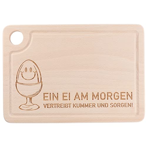 Spruchreif · Schneidebrett aus Holz Mit Witziger Gravur, Griffloch und Eierhalter · Frühstücksbrett · "Ein Ei Am Morgen Vertreibt Kummer…" Spruchreif · Schneidebrett aus Holz Mit Witziger Gravur, Griffloch und Eierhalter · Frühstücksbrett · "Ein Ei Am Morgen Vertreibt Kummer…" von Spruchreif