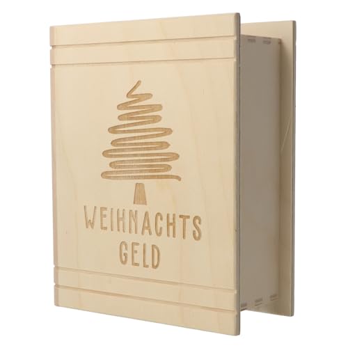 Spruchreif · Spardose Buch aus Holz mit Gravur · Geldgeschenk Sparbüchse · Weihnachtswünsche · Geldgeschenk Weihnachten · weihnachtliche Geldgeschenke von Spruchreif