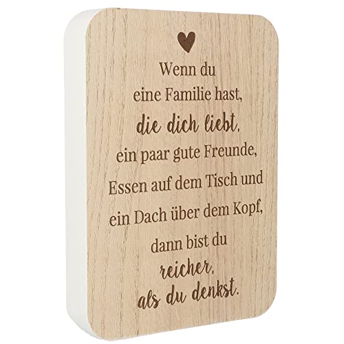 Spruchreif | Spruchtafel | Deko-Tafel mit Spruch | Holzaufsteller mit Spruch | Deko Aufsteller mit Schriftzug | Schild mit Gravur | Geschenk Familie Geschenk für Mama Papa von Spruchreif