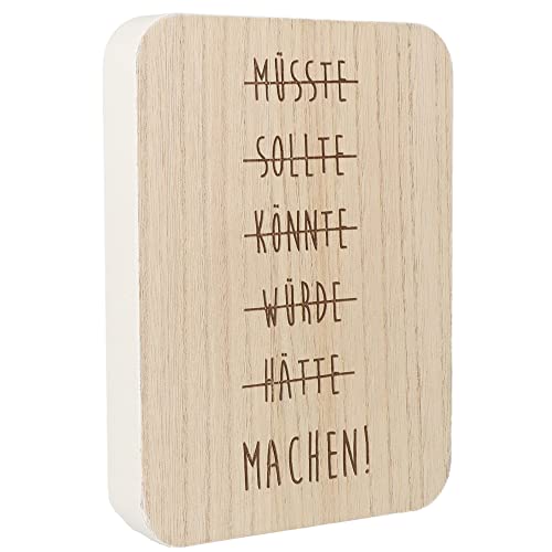 Spruchreif | Spruchtafel | Deko-Tafel mit Spruch | Holzaufsteller mit Spruch | Deko Aufsteller mit Schriftzug | Schild mit Gravur | Wohnungsdeko | Geschenk Freunde Familie | Motivierende Sprüche von Spruchreif