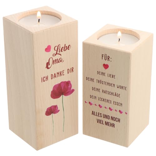 Spruchreif | Teelichthalter Set aus Holz | Kerzenhalter 2er-Set | Holz Teelichthalter | Geschenk Oma | Geschenk Muttertag | Dekoration Spruchreif | Teelichthalter Set aus Holz | Kerzenhalter 2er-Set | Holz Teelichthalter | Geschenk Oma | Geschenk Muttertag | Dekoration von Spruchreif