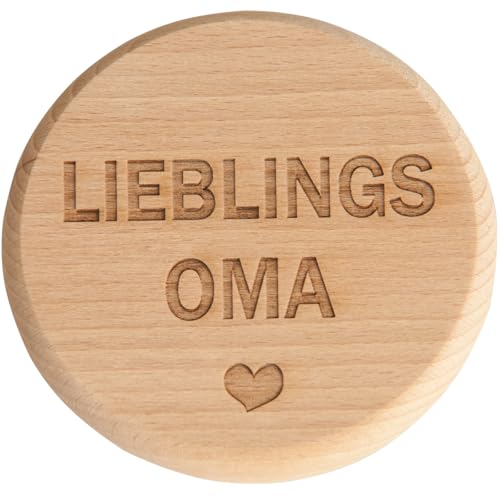 Spruchreif | Untersetzer für Getränke | Untersetzer aus Holz für Trinkgläser | 2in1 Untersetzer und Deckel | Lustiges Geschenk für Oma | Muttertag | Geschenkidee Großeltern von Spruchreif