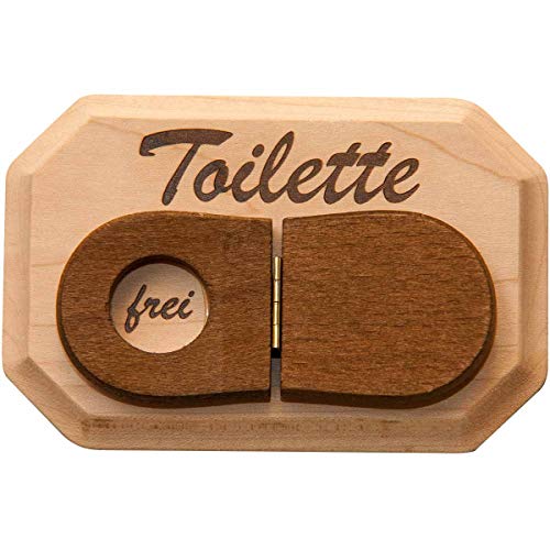 Spruchreif · WC Schild aus Holz · Toilettenschild mit WC-Deckel zum Umklappen · Türschild WC · Schild Toilette · lustige Geschenkidee natur von Spruchreif