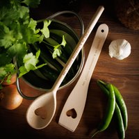 2Er-Set Kochlöffel/Pfannenwender "Bei Mama Schmeckts Am Besten" | Pfannenwender Aus Holz Mit Gravur Geschenke Für Küchenhelfer von SpruchreifGeschenke