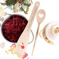 2Er Set Kochlöffel/Pfannenwender "Bei Uroma Schmeckts..." | Geschenk Muttertag Geschenkidee Küchenhelfer von SpruchreifGeschenke
