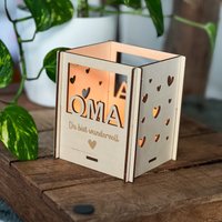 Teelichterhalter "Oma" | Windlicht Geschenkidee Oma Muttertag Geschenk Mutter Teelichthalter Mit Gravur Kerzenhalter Teelichterhalter "Oma" | Windlicht Geschenkidee Oma Muttertag Geschenk Mutter Teelichthalter Mit Gravur Kerzenhalter von SpruchreifGeschenke