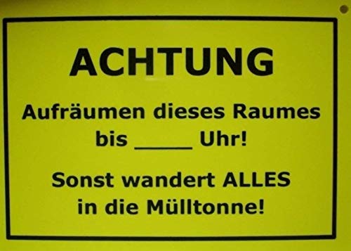 Spruchschild 15 cm Achtung Mülltonne Fun Schild Sprüche Deko Neu GMT 451 von Spruchschilder