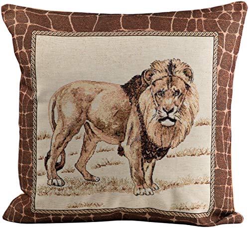 Sprügel - Afrika Lion - Bunt - Rückseite beige - Kissenhülle 45/45cm von Sprügel Hometex