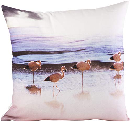Sprügel - Flamingo Beach - Bunt - Rückseite beige - Kissenhülle - 45/45cm von Sprügel Hometex
