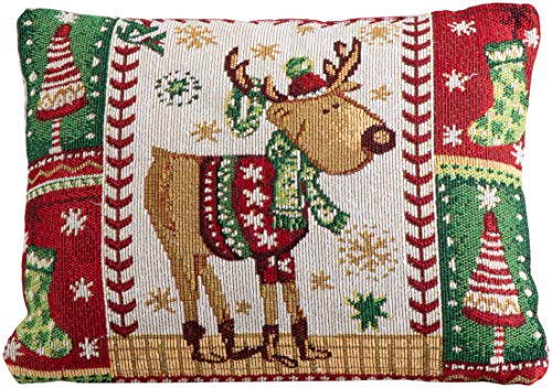 Sprügel - Winter Rudolf - Bunt - Kissen - gefüllt - 25/33cm von Sprügel Hometex