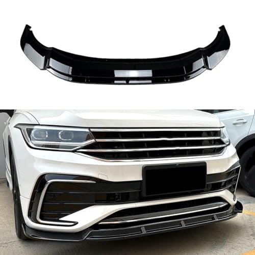 Spulhc Auto-Frontstoßstangen-Lippenspoiler-Splitter für VW Tiguan L Rline 2021-2024, Frontschaufel-Bodykit-Spoiler,A-Black Spulhc Auto-Frontstoßstangen-Lippenspoiler-Splitter für VW Tiguan L Rline 2021-2024, Frontschaufel-Bodykit-Spoiler,A-Black von Spulhc