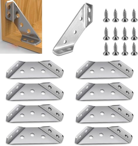 20 Stück Eckverbinder Edelstahl mit Schraube Eckwinkel Dreiecksstütze Winkelverbinder Metall Winkel Möbelwinkel Holzverbinder Klammern Befestigungswinkel für Holz Möbel Schrank Tisch Stuhl von Spurleh