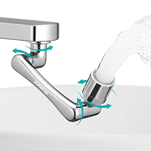 Sputar 1440° Bad Wasserhahn Aufsatz, Drehbarer Waschtischarmatur Gadget Wasserhahn Verlängerung Perlator Wasserhahnverlängerung Sieb Wasserspareinsatz Wasserfilter Badezimmer, Silber 1 Modi Sputar 1440° Bad Wasserhahn Aufsatz, Drehbarer Waschtischarmatur Gadget Wasserhahn Verlängerung Perlator Wasserhahnverlängerung Sieb Wasserspareinsatz Wasserfilter Badezimmer, Silber 1 Modi von Spurtar