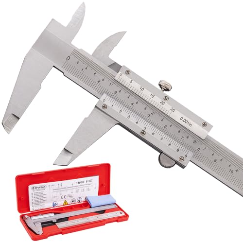 Spurtar Messschieber 150mm / 6 Zoll Schieblehre Messschieber Analog für Durchmesser Tiefe Schritt Messgenauigkeit: 0.02mm / 0.001'' für Haushalt DIY Schmuck Holzbearbeitung Spurtar Messschieber 150mm / 6 Zoll Schieblehre Messschieber Analog für Durchmesser Tiefe Schritt Messgenauigkeit: 0.02mm / 0.001'' für Haushalt DIY Schmuck Holzbearbeitung von Spurtar