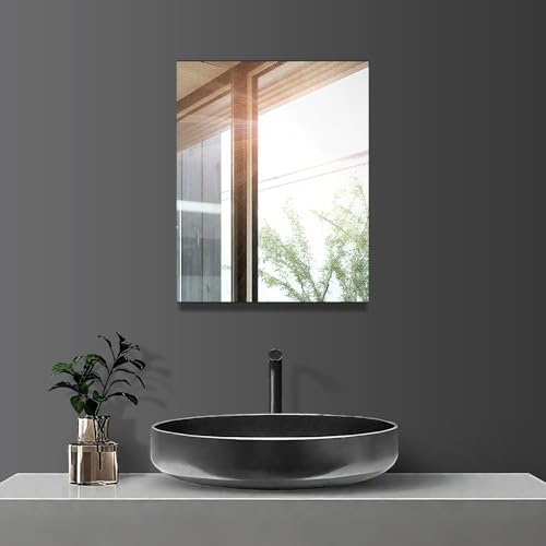 Sqinor Spiegel Selbstklebend 40x50cm HD Glas Wandspiegel ohne Rahmen, Badezimmerspiegel Kleben Rechteckig Badspiegel ohne Bohren, Modern Deko Spiegel Klebespiegel für Bad Badezimmer Flur Gäste WC Wand Sqinor Spiegel Selbstklebend 40x50cm HD Glas Wandspiegel ohne Rahmen, Badezimmerspiegel Kleben Rechteckig Badspiegel ohne Bohren, Modern Deko Spiegel Klebespiegel für Bad Badezimmer Flur Gäste WC Wand von Sqinor