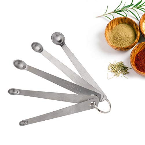 Sqiuxia Edelstahl Mini Messlöffel Set, Durable Startseite Sauce Besteck Zubehör Küchen-Backen Kochen Werkzeuge - Set 5 von Sqiuxia