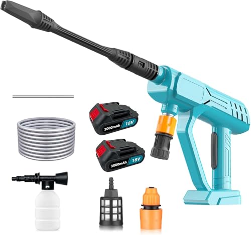 Akku Hochdruckreiniger für Makita 18V 2X 3.0AH Akku,Tragbarer Akku Hochdruckreiniger,3 in 1 Multidüse,5M Schlauch, Schaumsprüher,für Garten Auto und Rasen von Squaeltirs