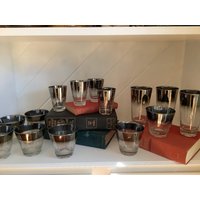 Vtg 1960Er Jahre Dorothy Thorpe Bar Gläser, Ombré Schnapsgläser, Schwere Becher, Hohe Cocktailgläser, 15Er Set, 60Er von SquaretoeShop