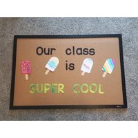 Klassenzimmer - Vorgefertigte Pinnwand-Buchstaben Unsere Klasse Ist Super Cool Für Türen Und Fenster Karton Sommer Kinder von SquirrelCatCreations