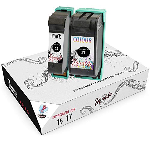 Squuido 2 Remanufactured Tintenpatronen 15 17 kompatibel mit HP Deskjet 816c 825c 827 840c 841c 842c 843c 845c 845cvr 848c | Hohe Kapazität Squuido 2 Remanufactured Tintenpatronen 15 17 kompatibel mit HP Deskjet 816c 825c 827 840c 841c 842c 843c 845c 845cvr 848c | Hohe Kapazität von Squuido