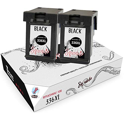 Squuido 2 Remanufactured Tintenpatronen 336 Schwarz kompatibel mit HP PSC 1315 1510 Photosmart C3180 C4180 OfficeJet 6310 DeskJet 5440 | Hohe Kapazität von Squuido