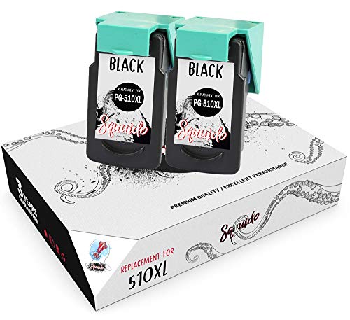 Squuido 2 Remanufactured Tintenpatronen PG-510XL PG-510 XL Schwarz kompatibel mit Canon Pixma MP230 MP240 MP250 MP260 MP270 MP280 iP2700 MP480 MP490 MP495 MX320 MX350 | Hohe Kapazität von Squuido