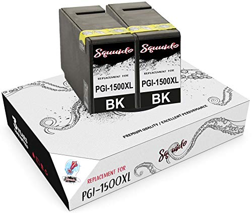 Squuido 2 Schwarz Tintenpatronen PGI-1500 XL PGI-1500XL kompatibel mit Canon MAXIFY MB2050 MB2350 MB2750 MB2150 MB2155 MB2755 | Hohe Kapazität 2300 Seiten von Squuido