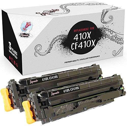 Squuido 2 Schwarz Tonerkartuschen 410X CF410X kompatibel mit HP Laserjet Pro MFP M477fdw M477fdn M452dn M377dw M477fnw M452nw | Hohe Reichweite 6500 Seiten von Squuido