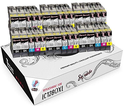 Squuido 30 Tintenpatronen LC-1280XL LC-1240XL kompatibel mit Brother MFC-J430W MFC-J5910DW MFC-J625DW MFC-J6510DW MFC-J6910DW MFC-J825DW DCP-J525W DCP-J725DW J925DW | Hohe Kapazität 2400/1200 Seiten von Squuido