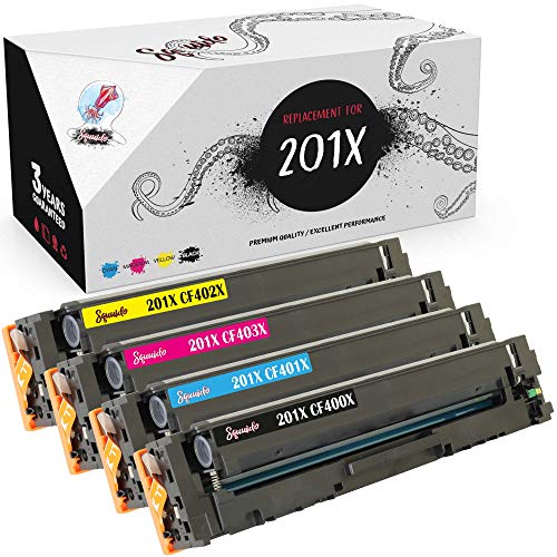 Squuido 4 Tonerkartuschen 201X kompatibel mit HP Color Laserjet Pro MFP M277dw M277n M274n M252dw M252n | Hohe Reichweite 2800/2300 Seiten von Squuido