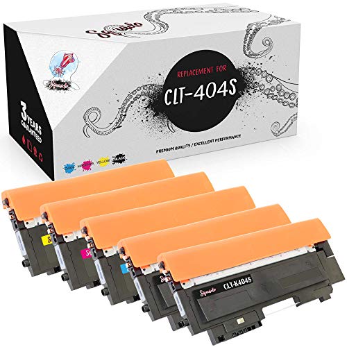 Squuido 5 Tonerkartuschen CLT-P404C CLT-404S kompatibel mit Samsung Xpress SL-C430 SL-C430W SL-C480 SL-C480FN SL-C480FW SL-C480W | Hohe Reichweite 1500/1000 Seiten von Squuido